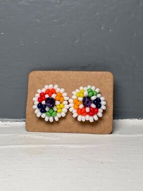 Huichol Beaded Stud Earrings